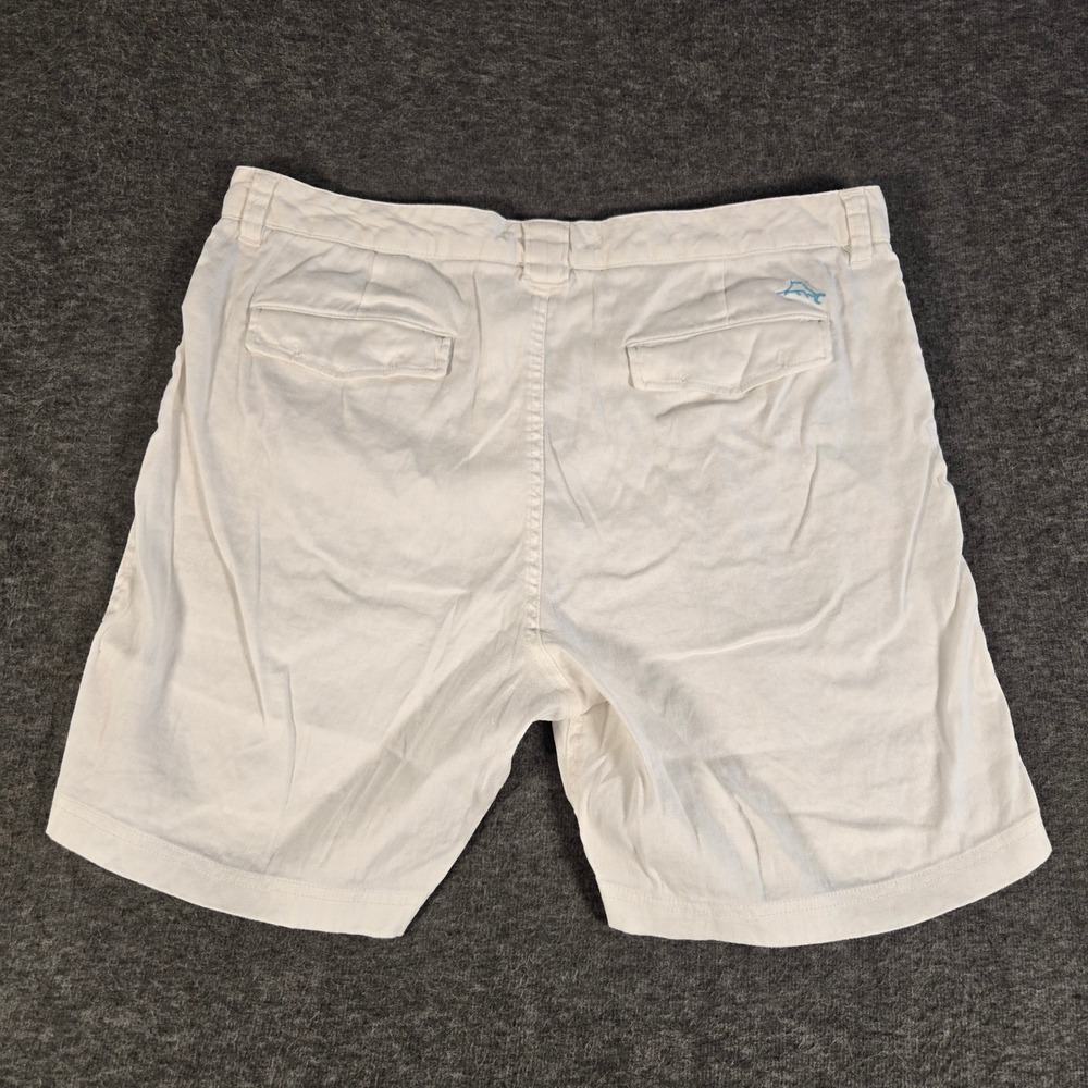 Tommy Bahama Shorts Mens 38 White Linen Blend Casual Marlin Logo T820527 - Picture 2 of 7